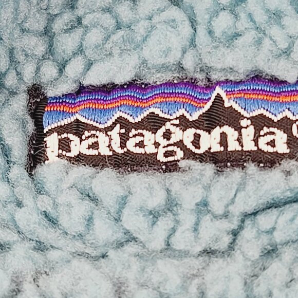 Patagonia Kids' Teal Long Sleeve Hooded Full-Zip Retro Fleece Jacket Size 12 - Picture 4 of 13